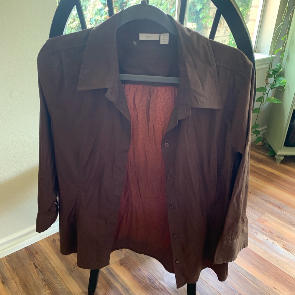 Brown button up